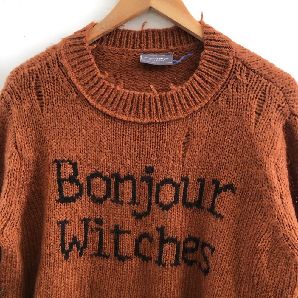 WOODEN SHIPS Long Sleeve BONJOUR WITCHES Sweater Size S/M - Picture 5 of 11